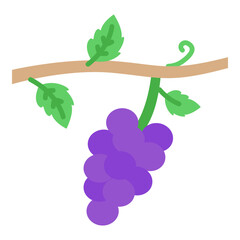 Illustration of Grape Flat Icon