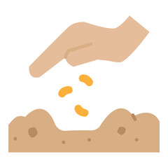 Illustration of Growing Seeds Flat Icon