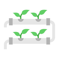 Illustration of Hydrophonic Flat Icon