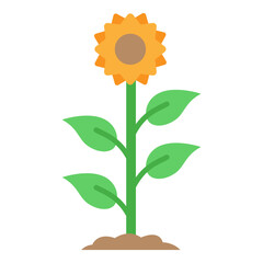 Illustration of Sun Flower Flat Icon