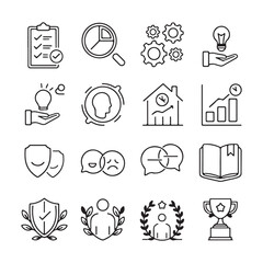 Minimalist Icon Design Collection for Digital Interfaces