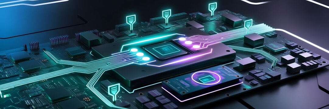 Computer Network and internet communication concept. abstract futuristic circute illustration