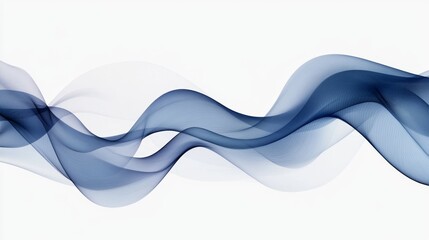 Flowing Blue Curves - Minimalist Tech-Inspired Background