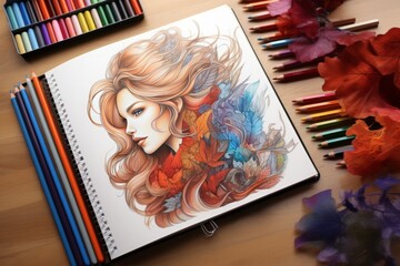 autumn landscape drawing.