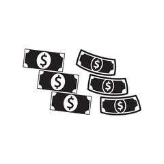 usa dollar paper currency and banknotes money exchange 3d coins icon vector flat design