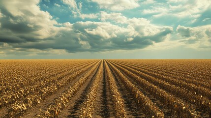 Soybean field in Paraguay, expansive and organized rows for efficient harvest.