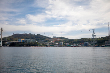 Fototapeta premium 대한민국의 아름다운 관광명소인 여수의 아름다운 풍경입니다.