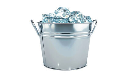 Ice bucket on white transparent background
