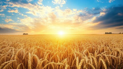 Naklejka premium Wheat field in Ukraine, expansive fields with organized planting for export.