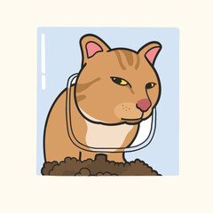 Mr. Fresh Side Eye Cat Meme Sticker Vector Cute Illustration