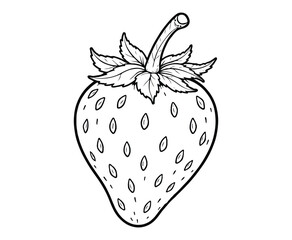 Strawberry Fruit Coloring Page