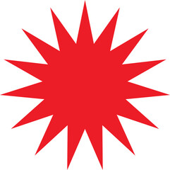 Red shopping labels collection. Sale or discount sticker. Starburst red sticker set. Special offer price tag. Supermarket promotional badge. Promo stickers with star edges. Vector.