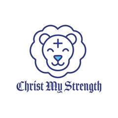 Christ my strength, Christian inspirational quotes, Typography design for Jesus lover. Christian poster. Verse. Card. Scripture. Quote