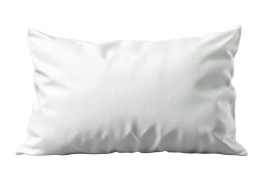 A mockup of a plain white pillow. transparent background