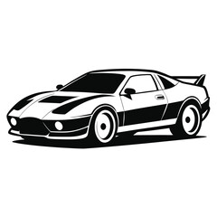 Silhouette sports car vector Illustration 