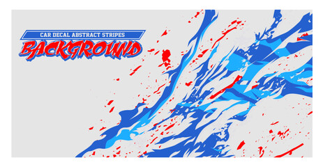 car decal blue stripe livery design banner background fresh blue red splash vector © MuhammadSaifullah