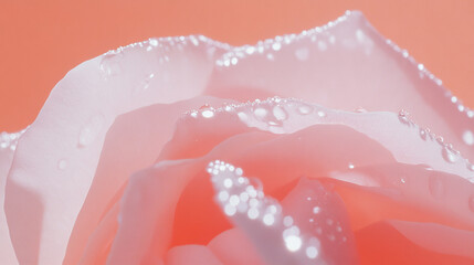 Close up rose beautiful glossy petals with dewdrop dreamy fashion pink red romantic background. floral bloom blossom flora wild plants refreshing cosmetic spa salon wallpaper