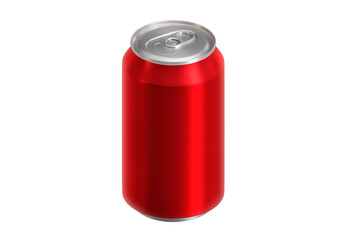 Red soda aluminum can, transparent background