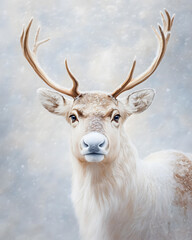 Christmas scene in cozy snowy winter Decorative lighting and charming elements to create a warm and magical atmosphere.