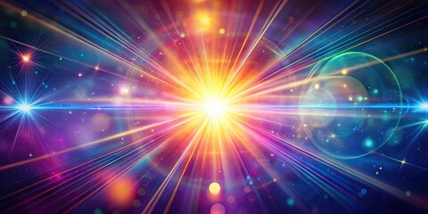 Obraz premium Lens flare light effect in vibrant hues adding a dreamy and surreal touch to the image, Lens flare, Light effect