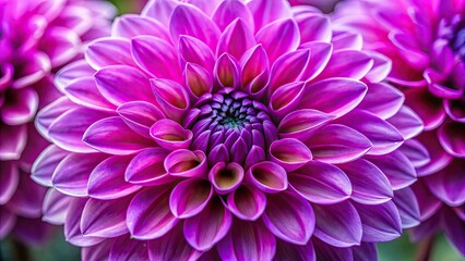 Macro shot of a vibrant Dahlia Elma Purple flower, dahlia, close up, Petals, vibrant, colorful, nature, beauty, garden