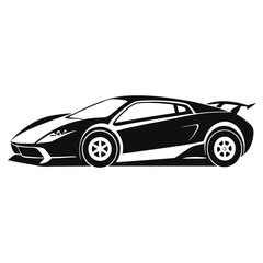 Sports car silhouette vector artwork on white background