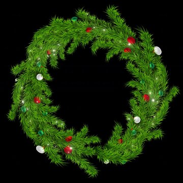 Transparent Christmas Frame with Circle Shape for Square Footages.