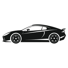 Sports car silhouette vector artwork on white background