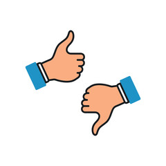 like dislike confirmation thumbs up agree disagree positive negative button vector icon set flat design outline illustrations