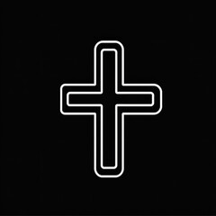 Obraz premium Cross on black background symbolizing hope and faith.