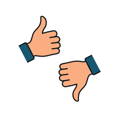 like dislike confirmation thumbs up agree disagree positive negative button vector icon set flat design outline illustrations