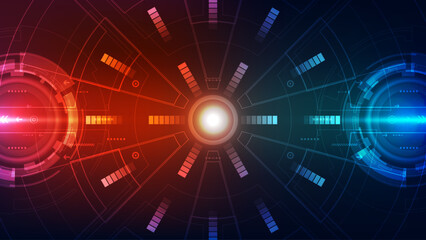 Abstract technology concept background. Vector illustration. Futuristic user interface.