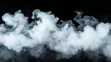 A thick white smoke plume rising and twisting, isolated beautifully on a black background