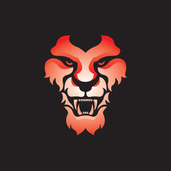 PrintRed Brave Lion logo Design.