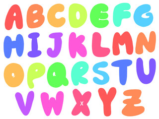 컬러 뚱뚱한 알파벳 타이포그래피(colorful fat alphabet typographic)