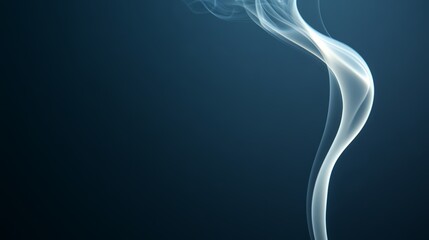 A thin, wispy white smoke tendril curling delicately, isolated on a black background