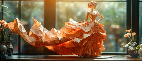 Origami - Folding paper in the shape of Virgo Zodiac (born between Aug 23 – Sep 22) The message is that even though it is just paper, if you try your best, it can lift you up on a pedestal gracefully.