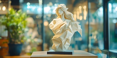 Origami - Folding paper in the shape of Virgo Zodiac (born between Aug 23 – Sep 22) The message is that even though it is just paper, if you try your best, it can lift you up on a pedestal gracefully.