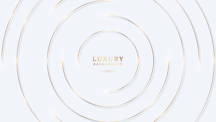 Luxury White Background with Gold Circular Design