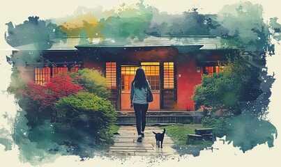 Dedicated volunteers interact with pets in a colorful animal shelter, showcasing their commitment to animal welfare in a warm, inviting atmosphere