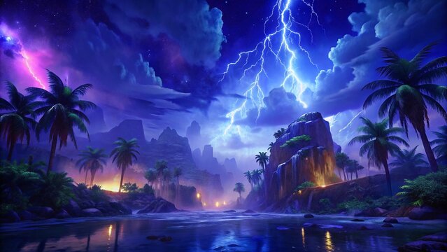 heavy tropical rain