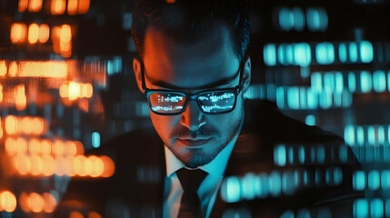 Data Encryption Security a?" Businessman securing online data with encryption, focusing on cybersecurity and data privacy -