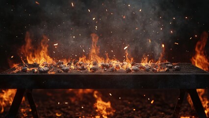 Obraz premium fire in the fireplace