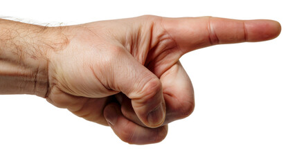 Index finger and thumb pinch gesture on white transparent background

