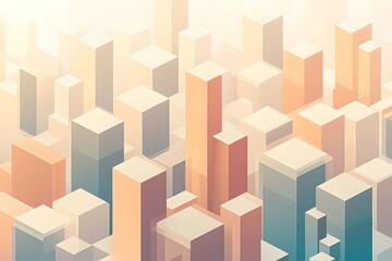 Surreal Abstract Cityscape with Floating Blocks