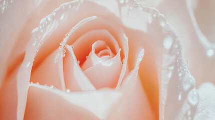 Fototapeta premium Close up rose beautiful glossy petals with dewdrop dreamy fashion pink red romantic background. floral bloom blossom flora wild plants refreshing cosmetic spa salon wallpaper