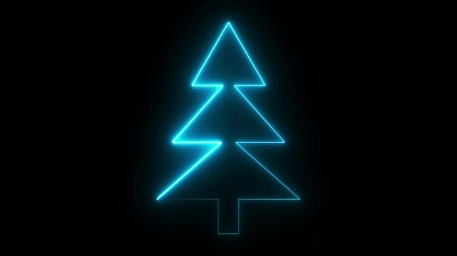 Christmas Tree neon sign. Computer generated 3d render