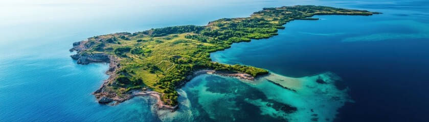 Obraz premium Intricate Coastal Biome: A Unique Fusion of Land and Sea Ecosystems in Harmony