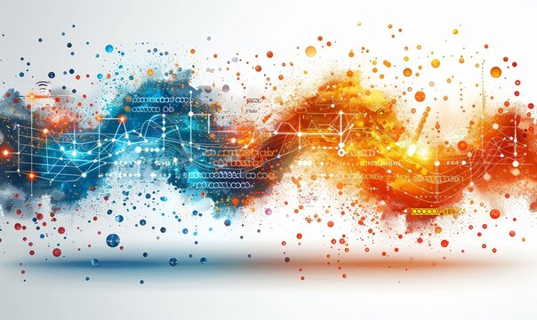 This vibrant digital illustration captures the essence of quantum computing, showcasing entangled particles, intricate waveforms, and complex equations that symbolize advanced computational power