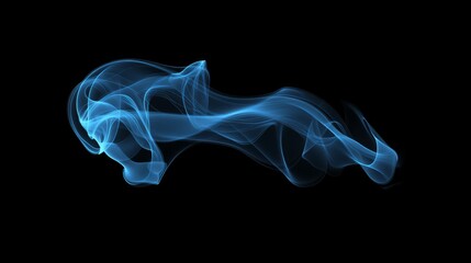 A delicate white smoke curl rising softly, creating a gentle atmosphere on a black background